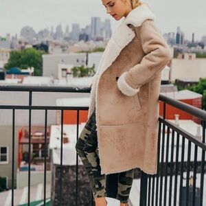 Avec Les Filles Cream and Tan Teddy Jacket